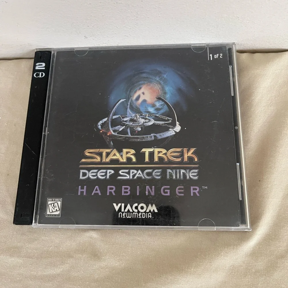 ⭐️ Star Trek Deep Space Nine Harbinger CD 1995 Viacom 2 Discs PC CD-ROM Rare